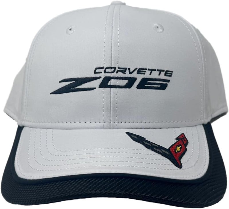 SR1 Performance C8 Z06 Corvette Carbon Fiber Hat - Next Generation Flag Accent Cap - Officially Licensed by GM - Image 1